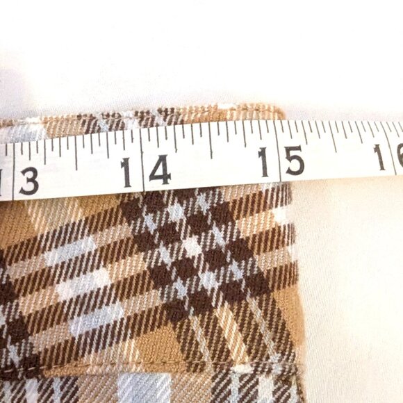Hollister	| High Rise Baggy Fit Brown Tan Plaid Trouser Pants | Size 26 - Picture 9 of 11
